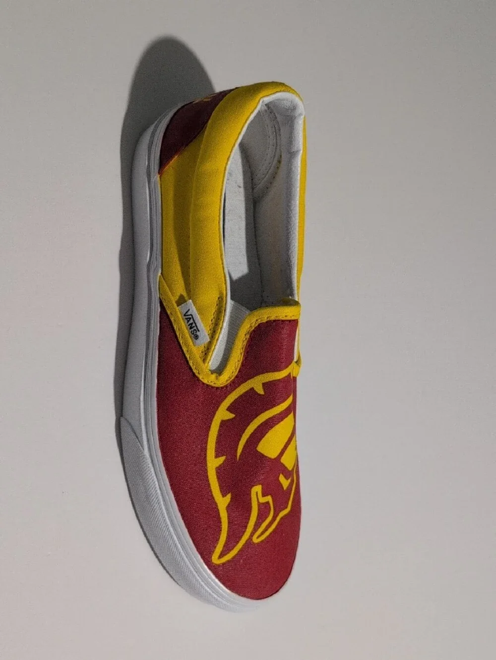 Vans Classic Graphic Slip-On Sneakers Maroon Yellow Unisex Size